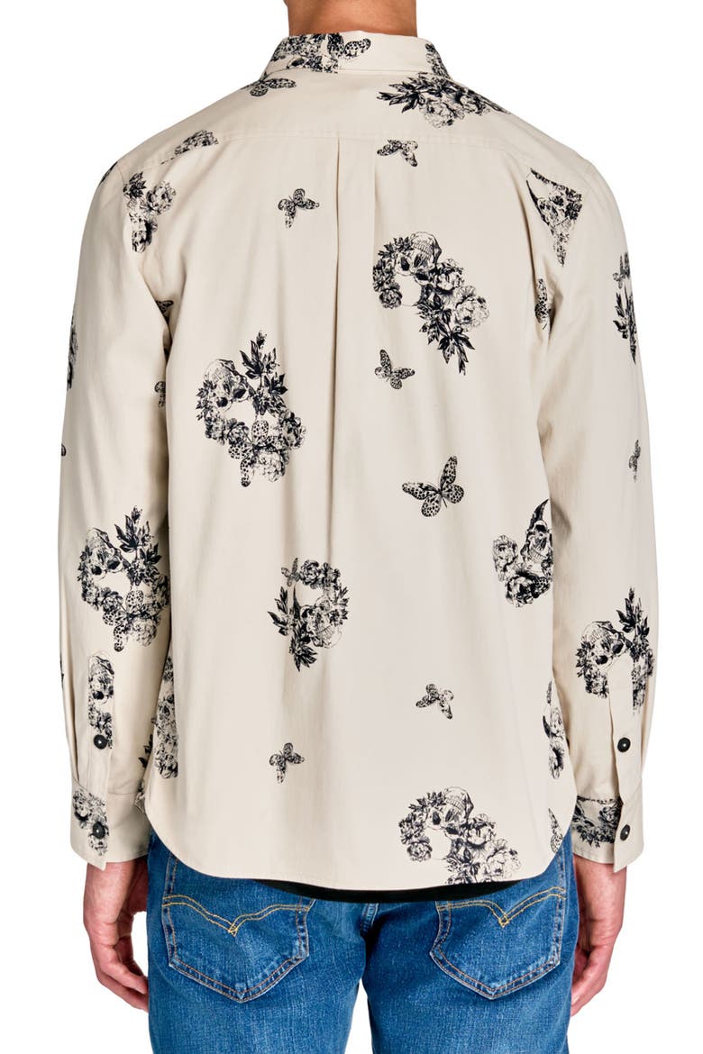 Slim Fit Skull Shirt Jacket, Alternate, color, ECRU