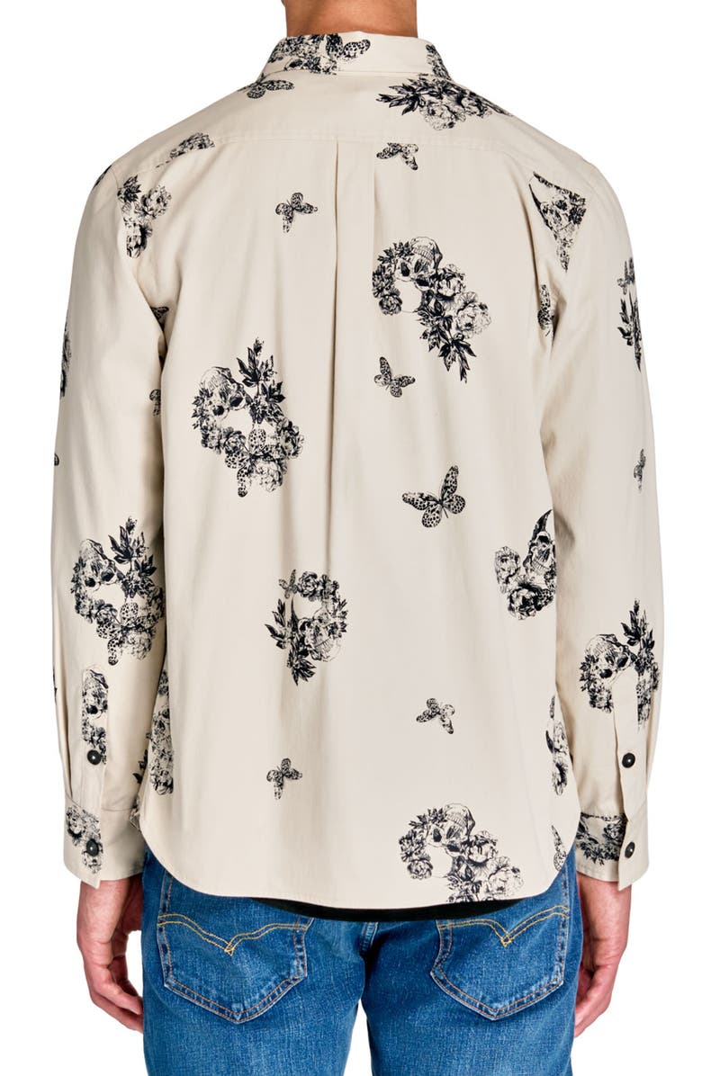 CONSTRUCT Slim Fit Skull Shirt Jacket, Alternate, color, Ecru