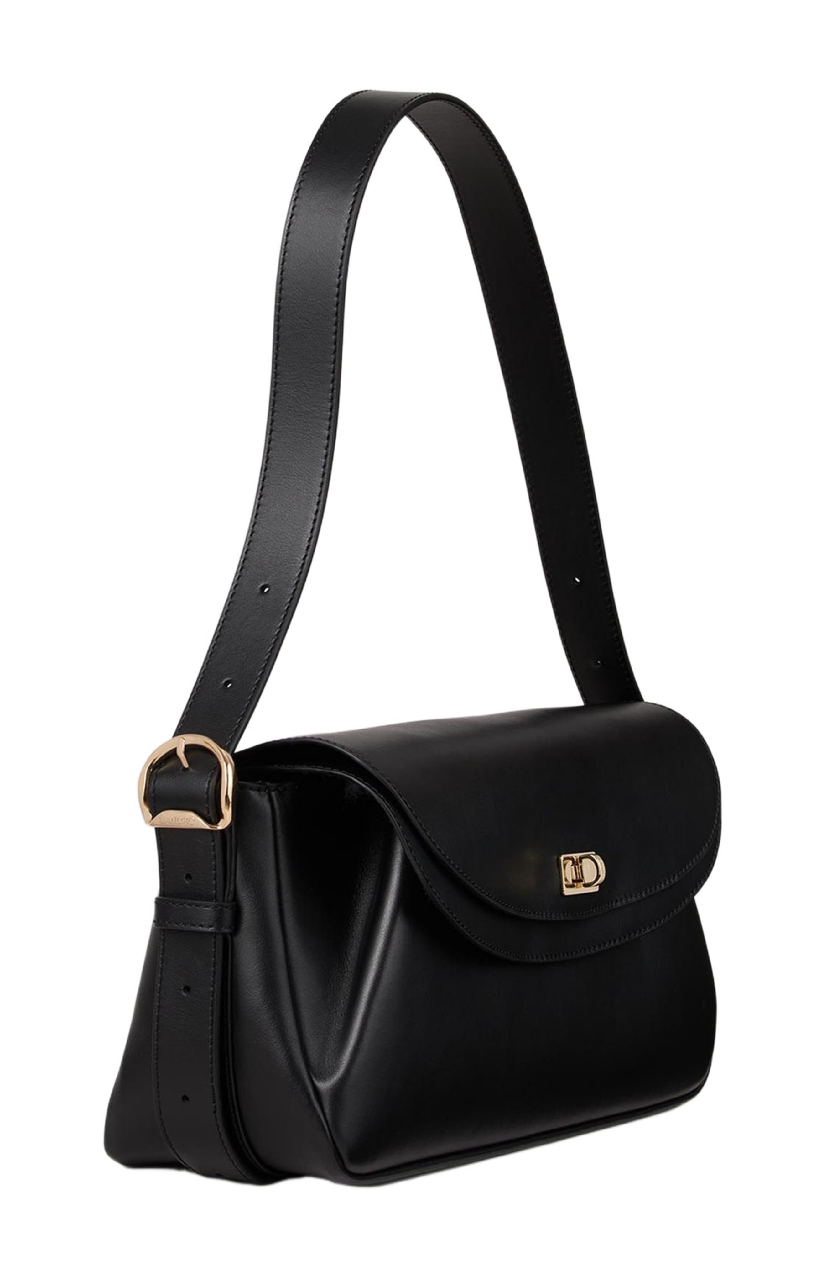 SANDRO Le Mambo plain leather bag, Alternate, color, Black