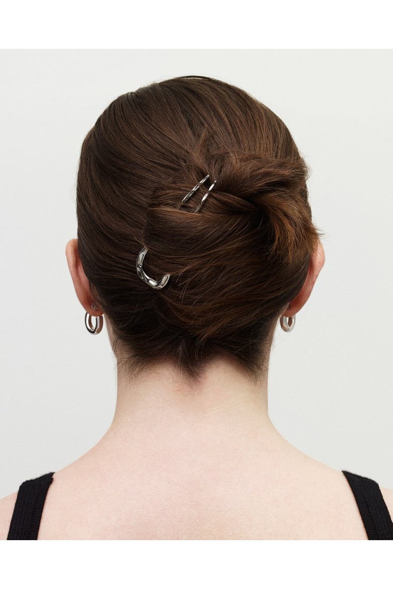 Petite French Hair Pin in Silver, Alternate, color, Silver