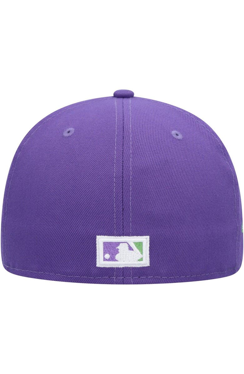 New Era Men's New Era Purple California Angels Cooperstown Collection Lime Side Patch 59FIFTY Fitted Hat, Alternate, color, Purple