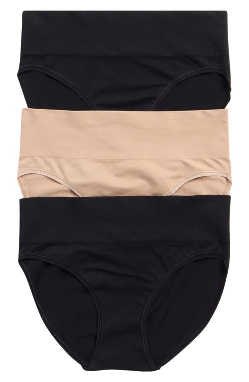 Nordstrom 3-pack Seamless Hipster Briefs In Tan Warm