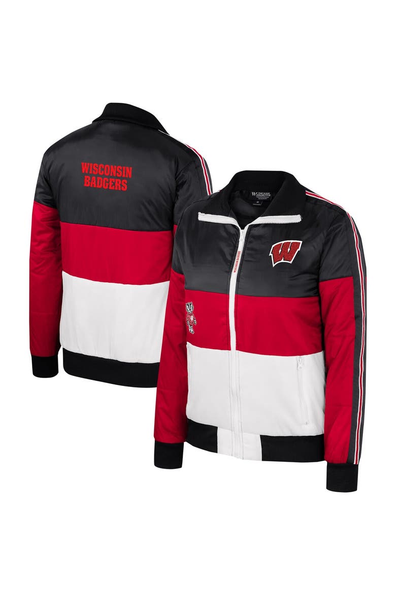 Women's The Wild Collective  Red Wisconsin Badgers Color-Block Puffer Full-Zip Jacket, Main, color, Red