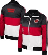 THE WILD COLLECTIVE Women's The Wild Collective Red Wisconsin Badgers Color-Block Puffer Full-Zip Jacket