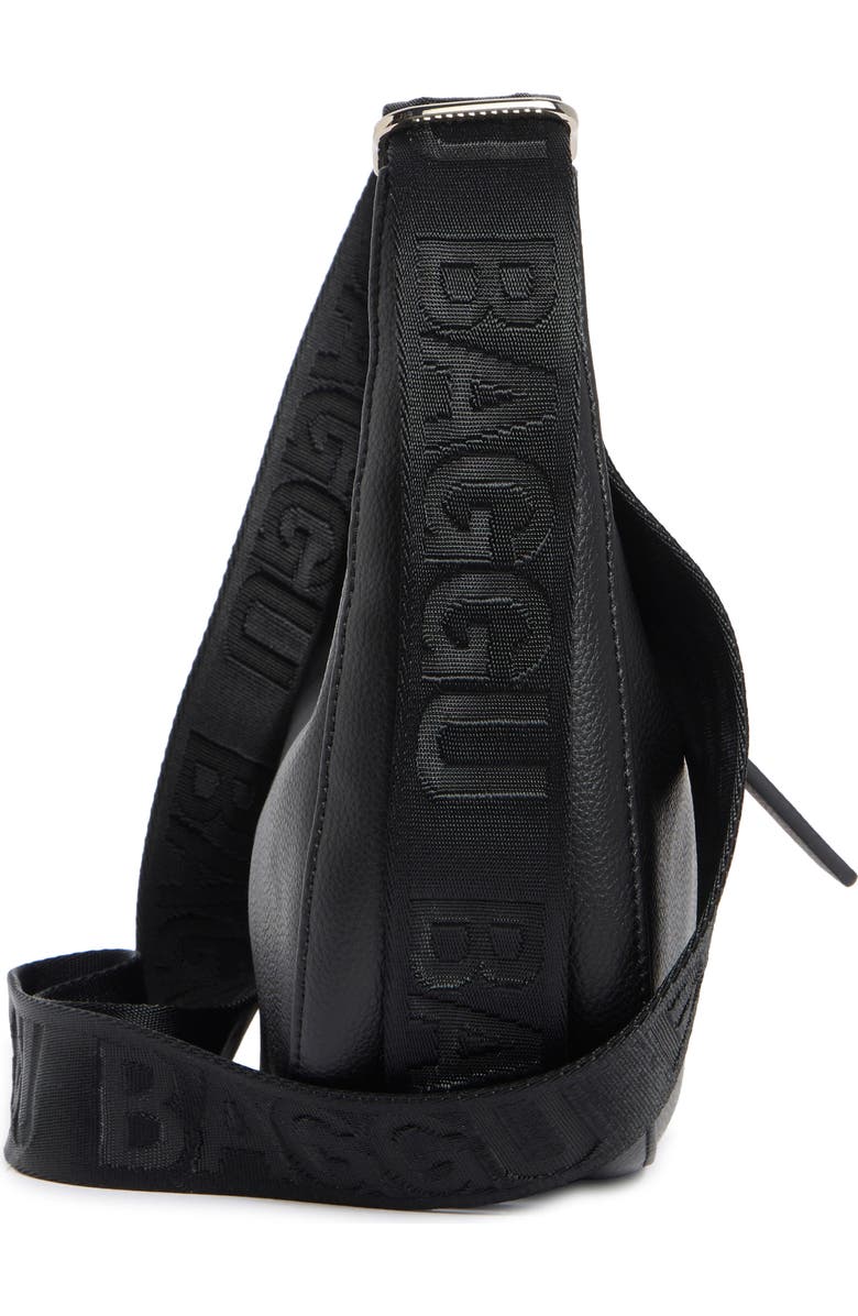 Baggu Small Recycled Leather Crescent Bag, Alternate, color, Black