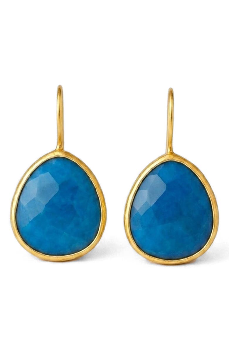 GABI RIELLE Turquoise Gumpdrop Earrings, Main, color, Gold