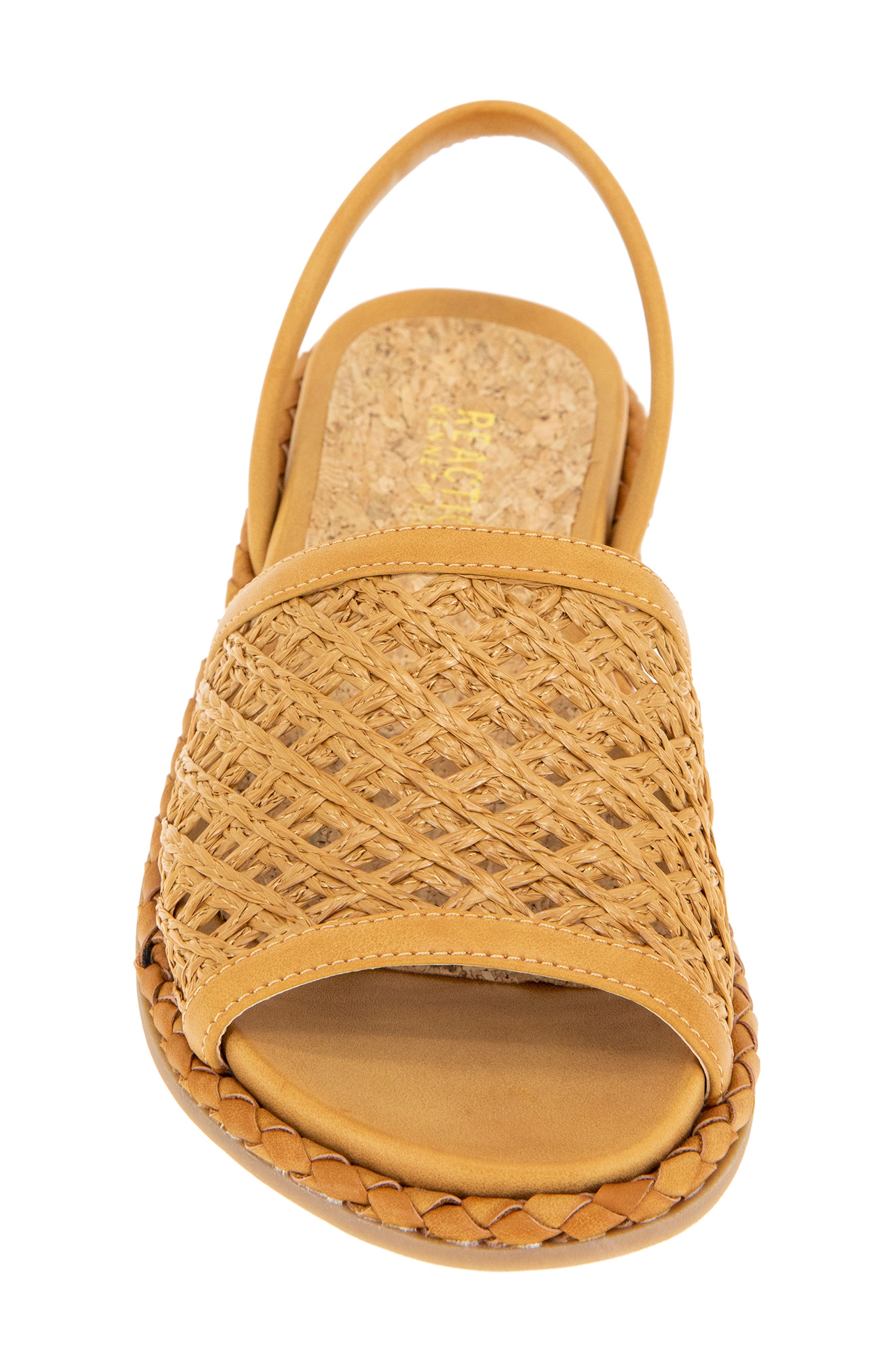 Reaction Kenneth Cole Savvi Slingback Sandal, Alternate, color, Camel Raffia