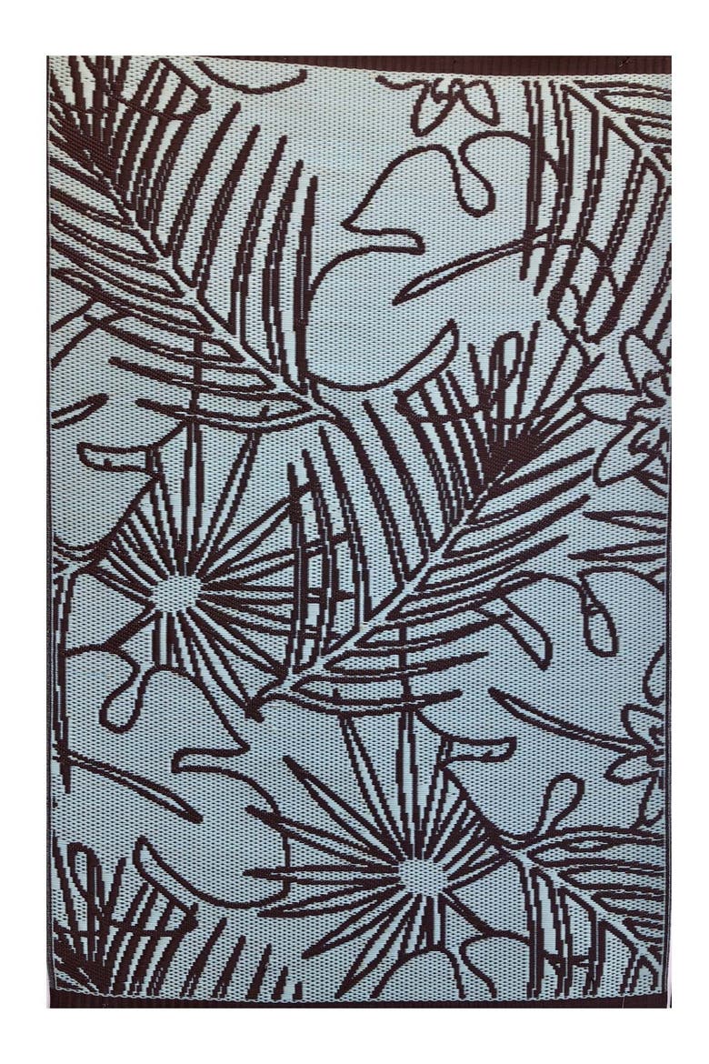 Palm Leaf Teal & Brown, Alternate, color, teal and brown