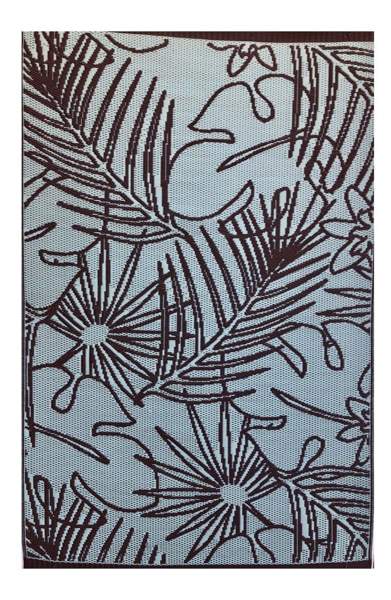 Mad Mats Palm Leaf Teal & Brown, Alternate, color, Teal And Brown