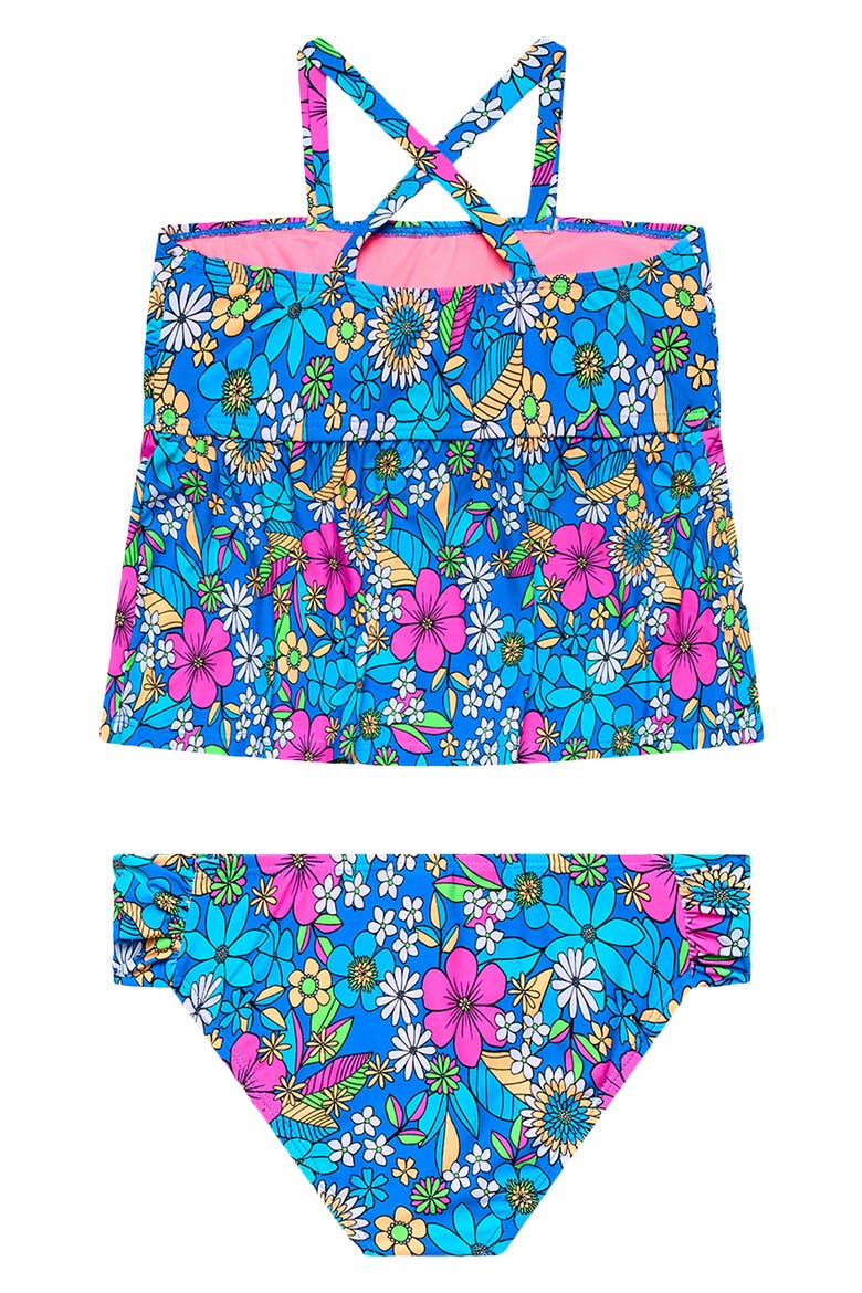 Kids' Tankini Two-Piece Swimsuit, Alternate, color, BLUE MULTI