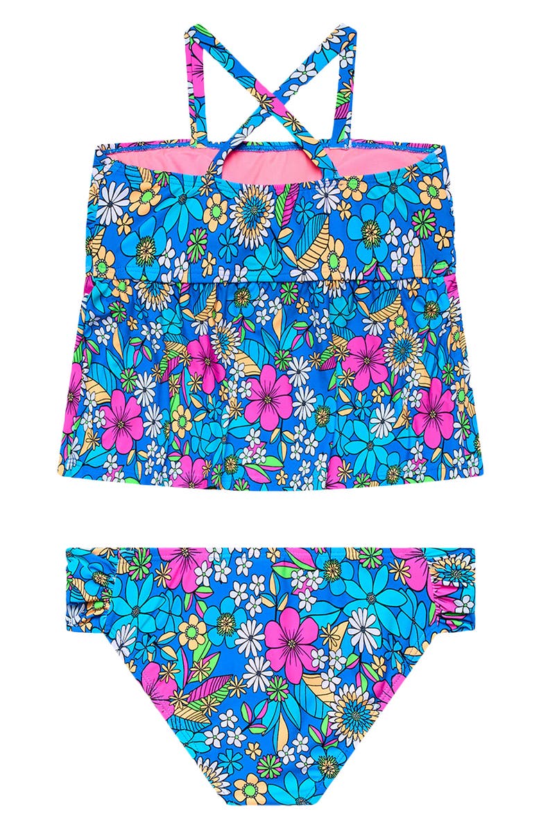 Beach Lingo Kids' Tankini Two-Piece Swimsuit, Alternate, color, Blue Multi