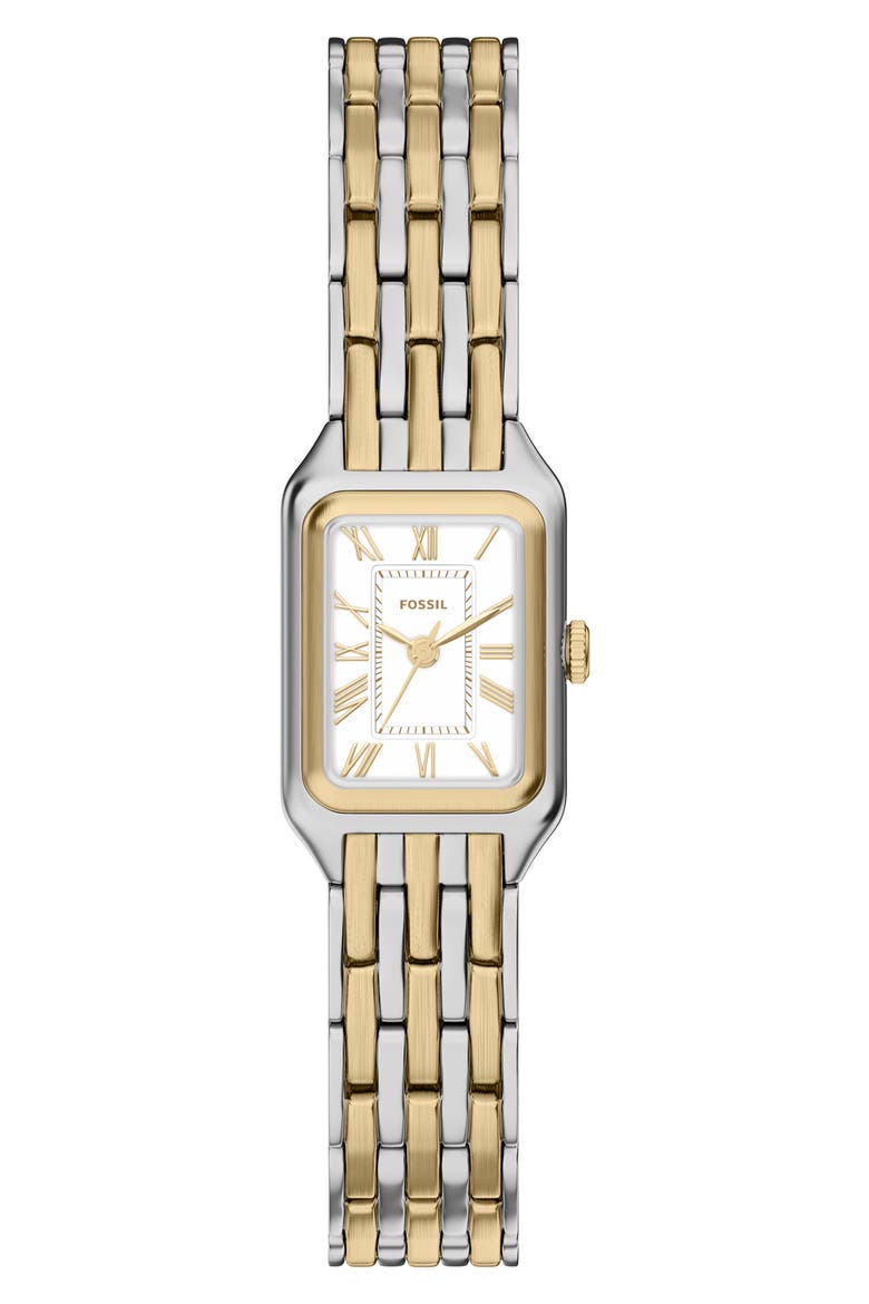 Mini Raquel Tank Bracelet Watch, 18mm x 29mm, Main, color, TWO TONE
