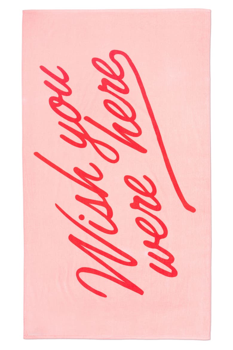 Wish You Were Here Towel, Main, color, PINK
