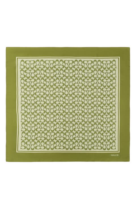 Textured Signature Logo Square Silk Scarf