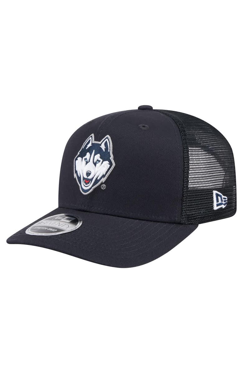 New Era Men's New Era Navy UConn Huskies Primary 9SEVENTY Trucker Stretch-Snap Hat, Main, color, 