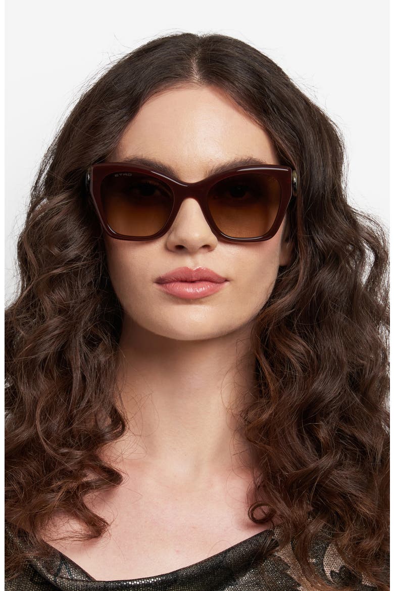54mm Gradient Cat Eye Sunglasses, Alternate, color, BROWN/ BROWN SF