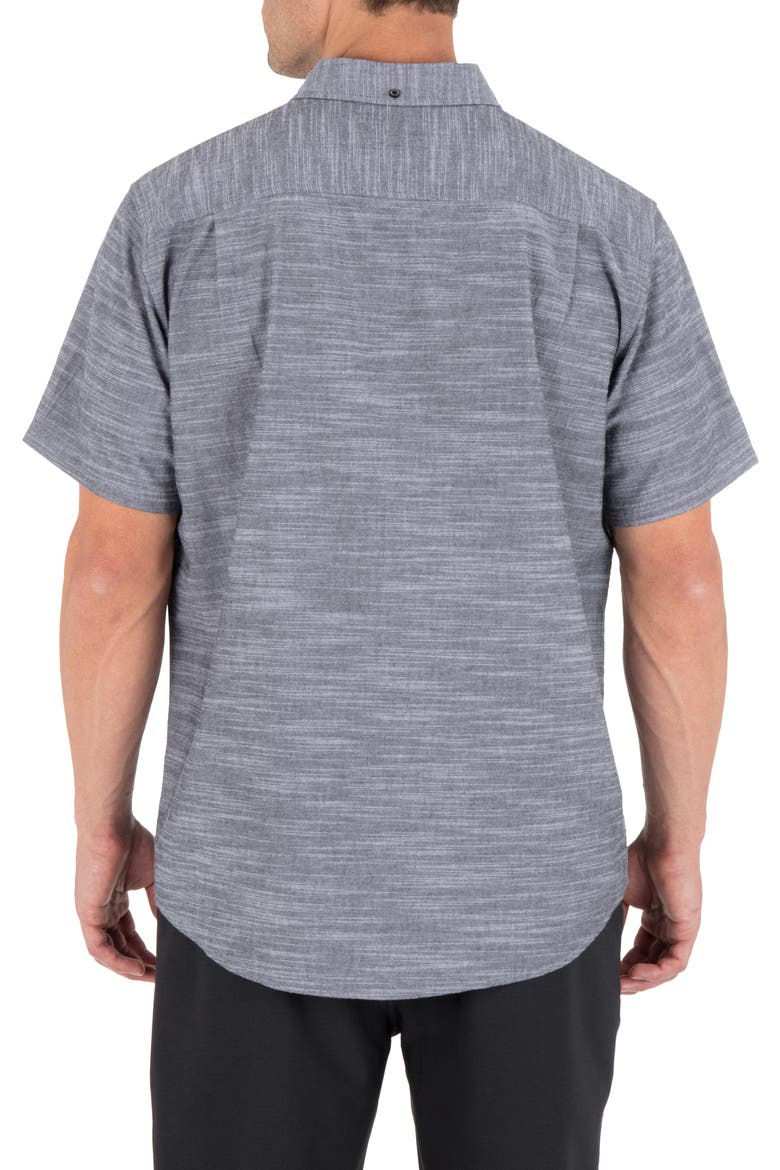 Icon Stretch Button-Down Shirt, Alternate, color, BLACK