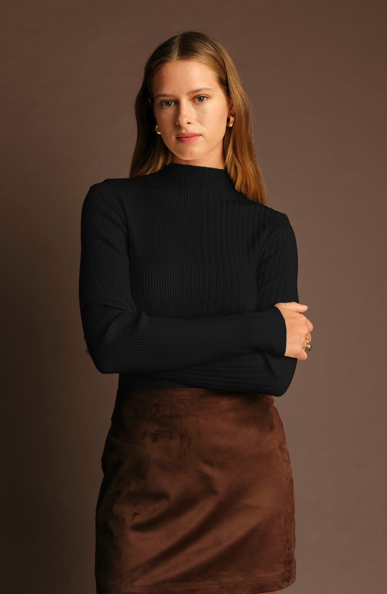 DELUC Nate Funnel Neck Sweater, Alternate, color, Black