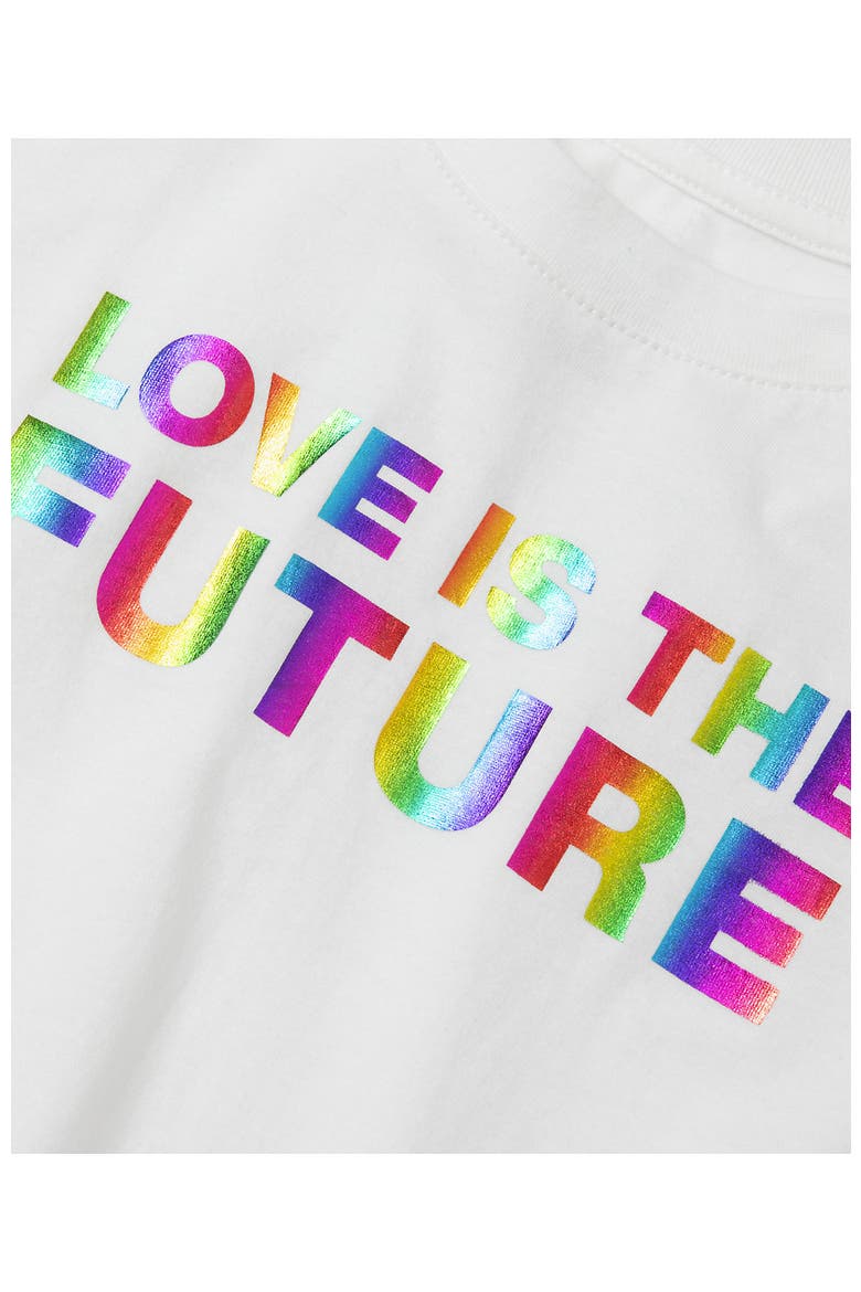 Girls Short Sleeve Side Tie Graphic Tee, Alternate, color, Love Is The Future