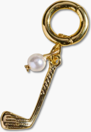 Nickel & Suede Golf Club Charm