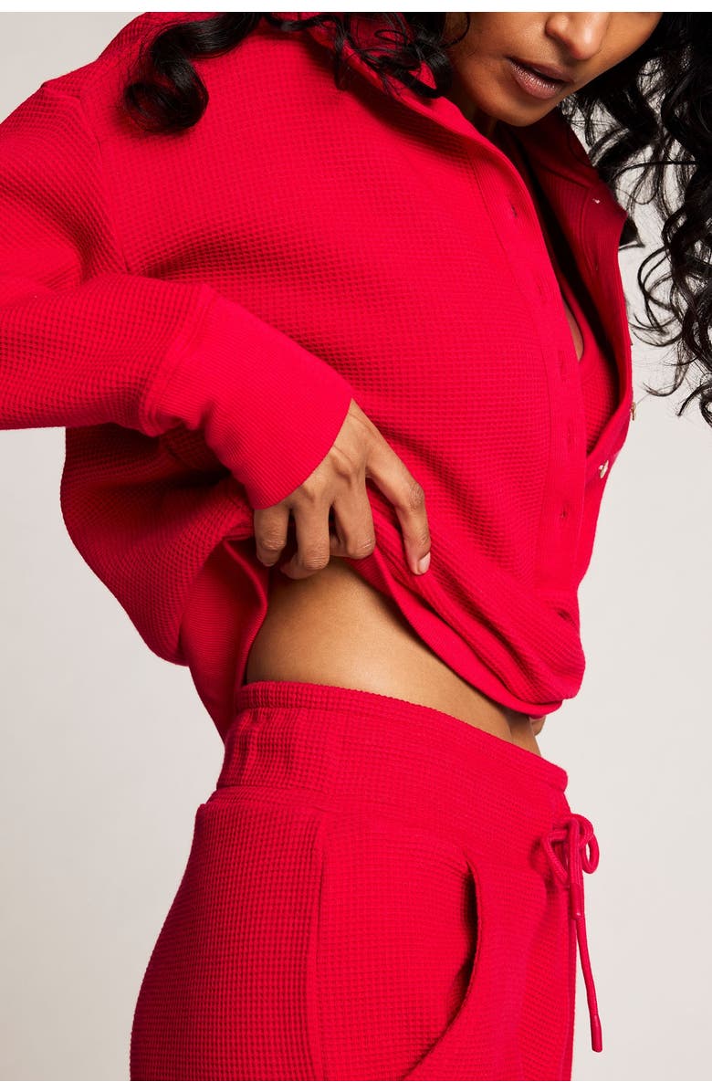 Negative Underwear Waffle Knit Pullover, Alternate, color, Cerise