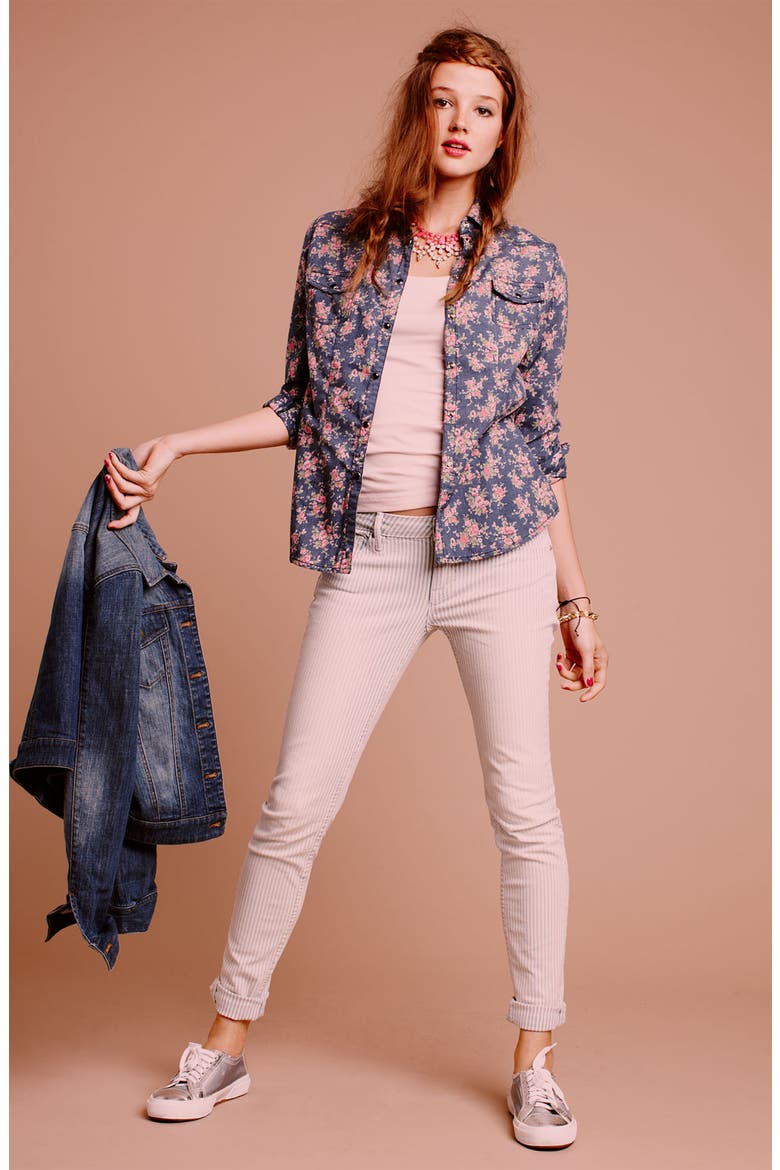Floral Chambray Shirt, Alternate, color, DENIM ROSE