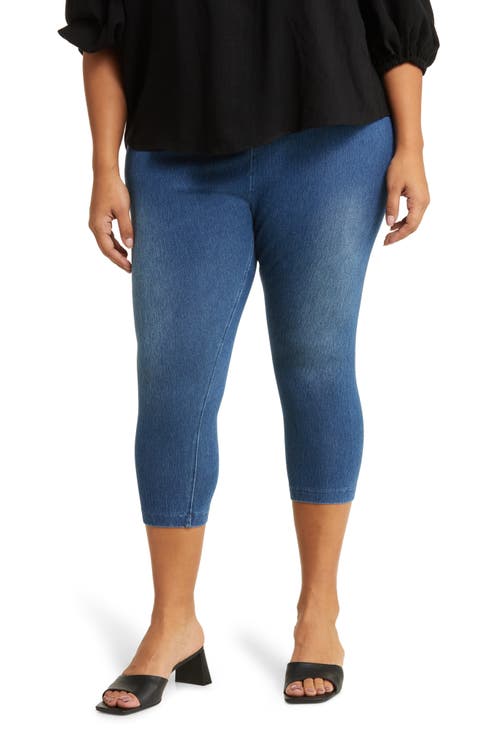 'Lyssentials Denim Capri Leggings (Plus)