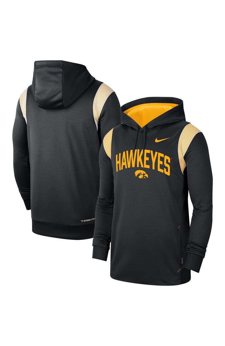 Nike Men's Nike Black Iowa Hawkeyes 2022 Game Day Sideline Performance Pullover Hoodie, Main, color, Black