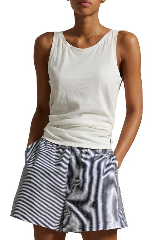 Polo Ralph Lauren Long & Lean Cotton Jersey Lounge Tank In Egret