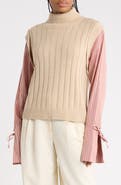 Derek Lam 10 Crosby Paola Mixed Media Cotton & Wool Sweater