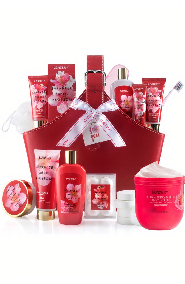 Lovery 26-Piece Bath & Body Cherry Blossom Spa Set, Main, color, NO COLOR