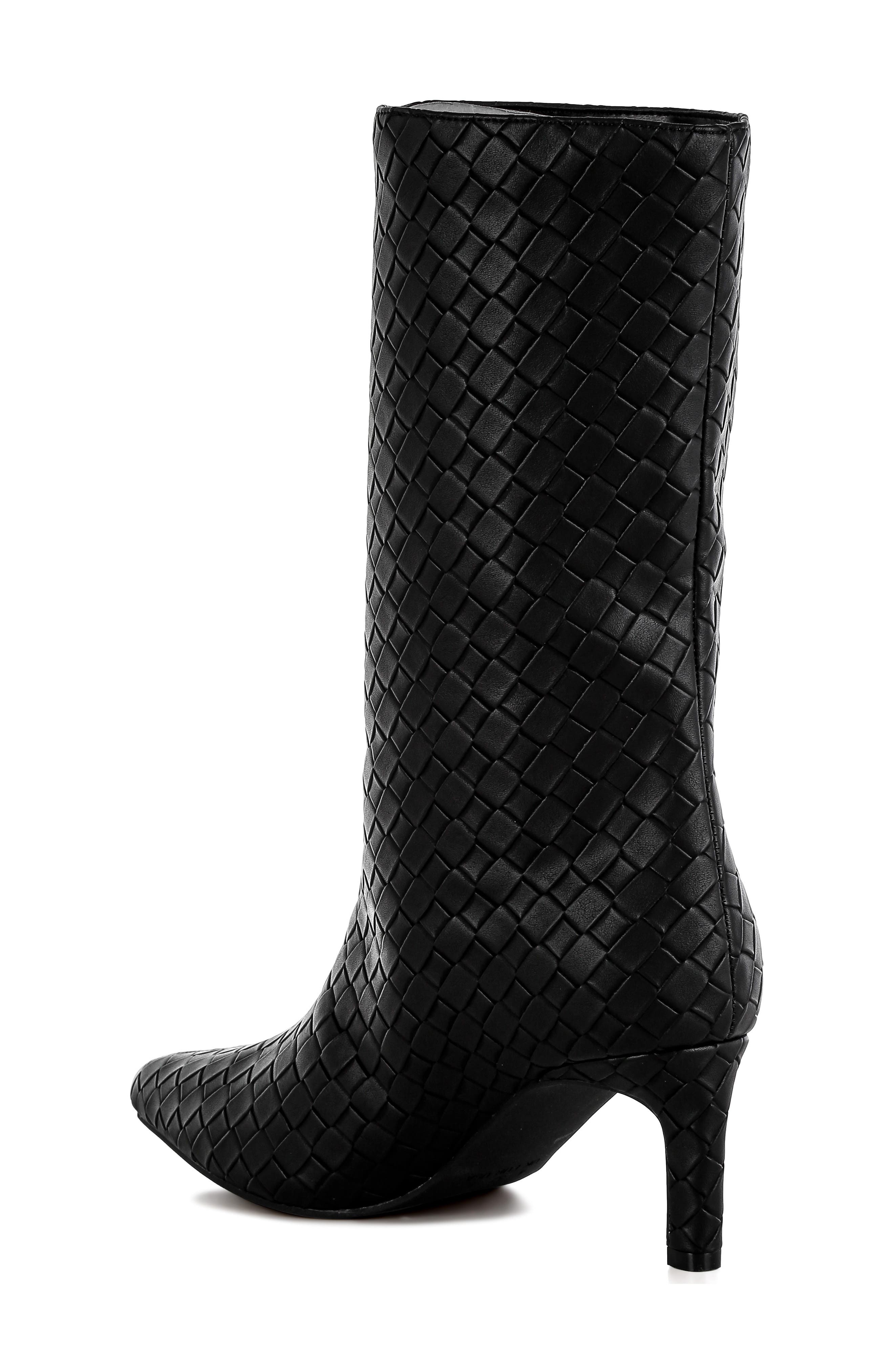LONDON RAG Mentha Woven Faux Leather Boot, Alternate, color, 