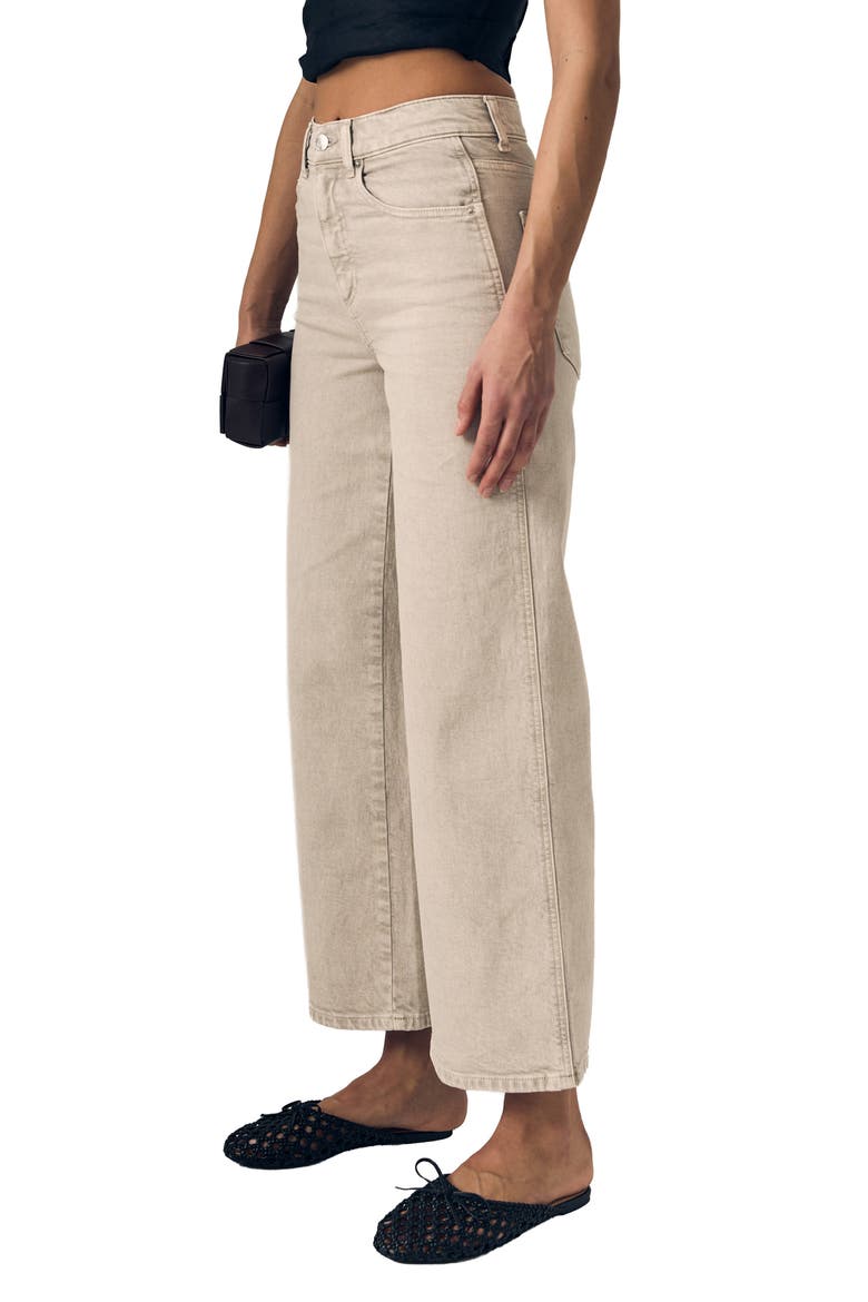 Juliette High Waist Ankle Wide Leg Jeans, Alternate, color, DESERT SANDS