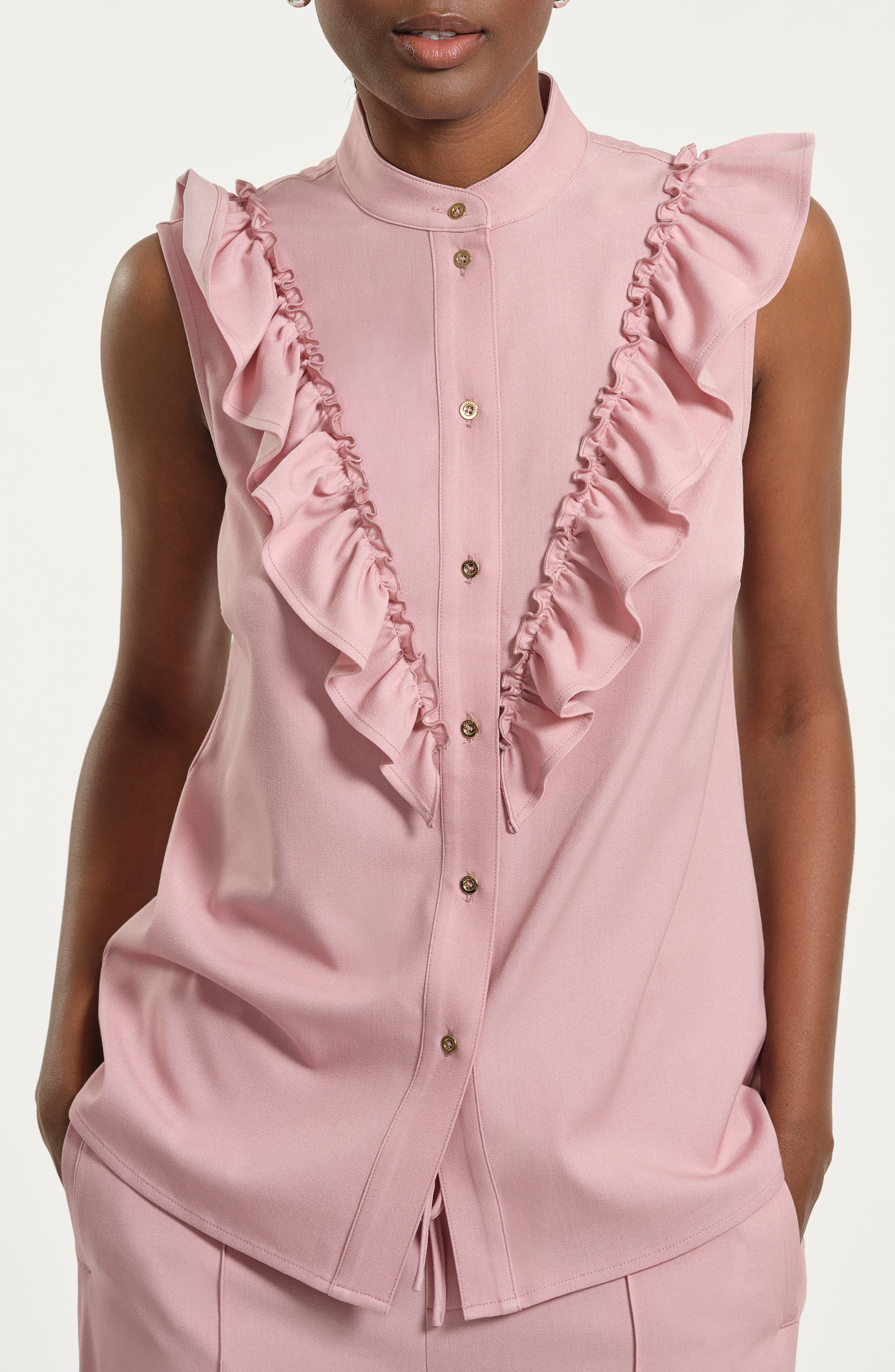 Ruffle Button-Up Shirt - image 3