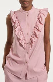Isaac Mizrahi New York Ruffle Button-Up Shirt