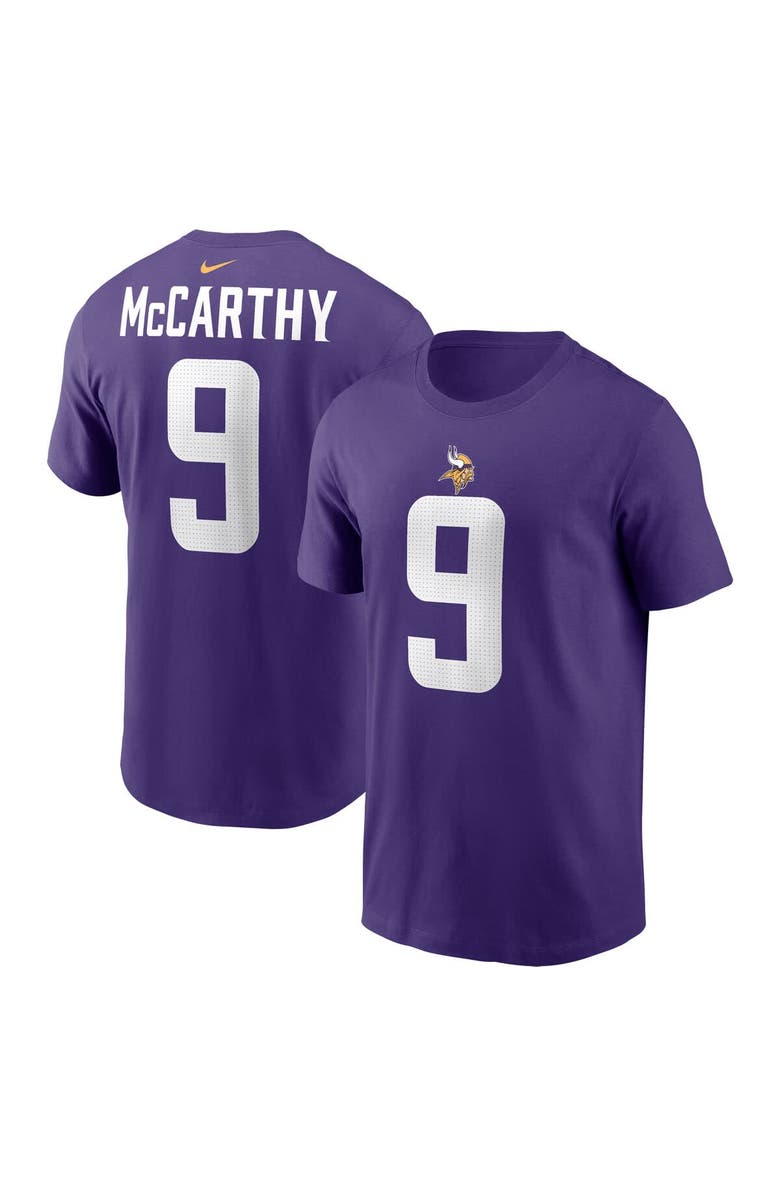 Nike Men's Nike J.J. McCarthy Purple Minnesota Vikings Name & Number T-Shirt, Main, color, Purple