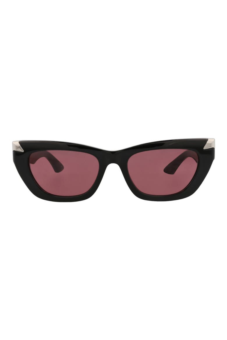 53mm Cat Eye Sunglasses, Main, color, BLACK BLACK VIOLET
