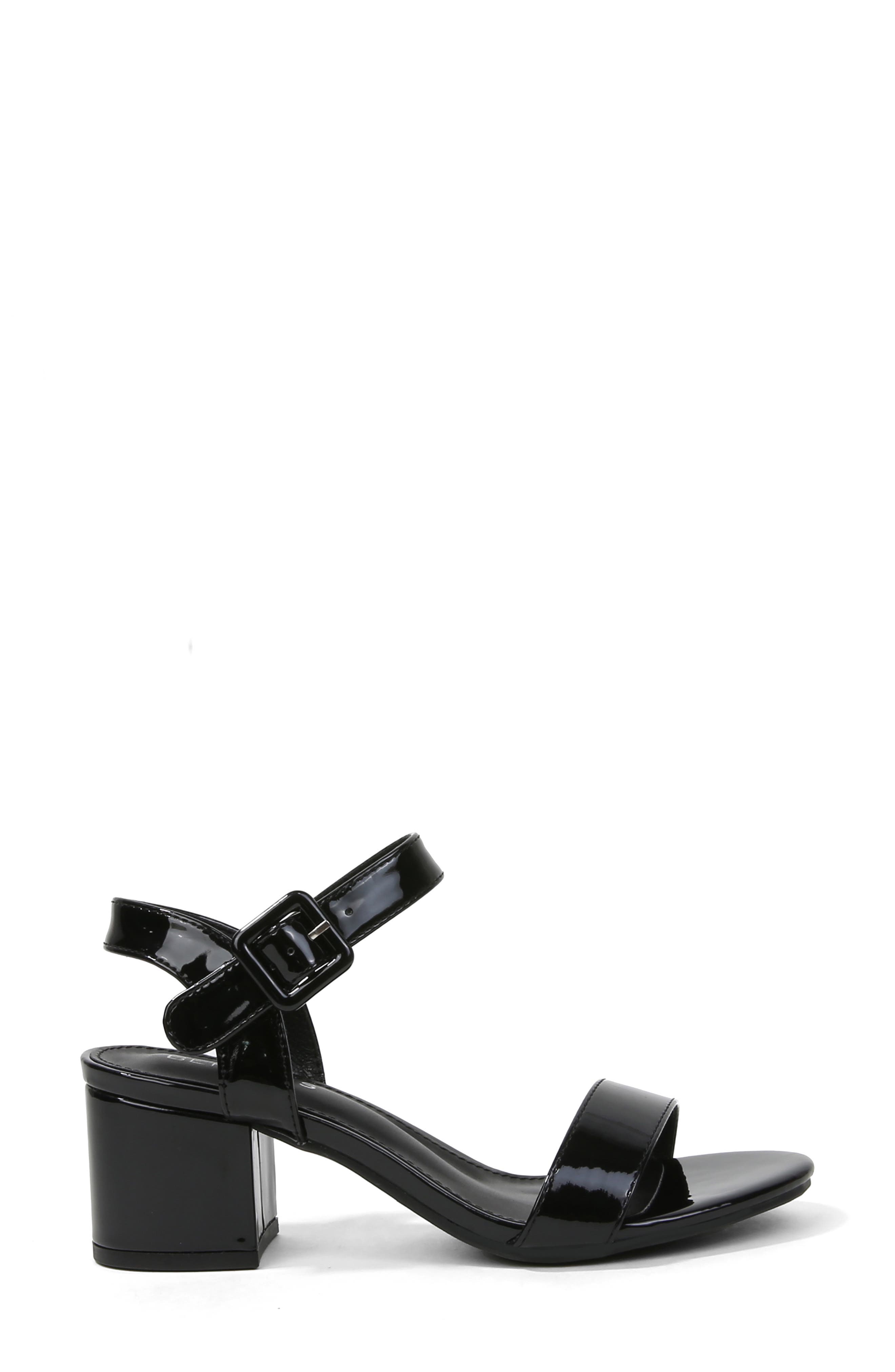 BERNESS Elisha Minimalist Block Heel Sandal, Alternate, color, Black