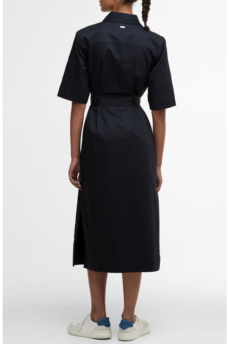 Sloane Tie Waist Midi Shirtdress, Alternate, color, DARK NAVY