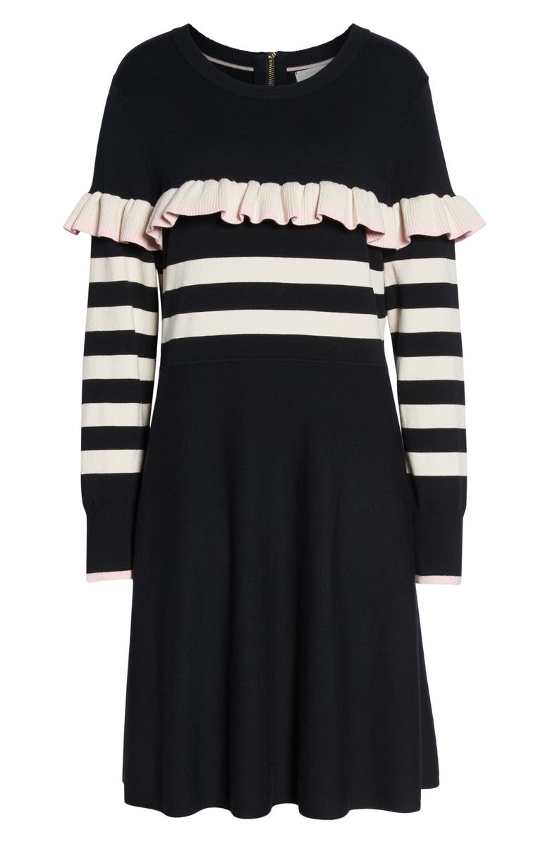 1901 Ruffle Front Sweater Dress, Alternate, color,