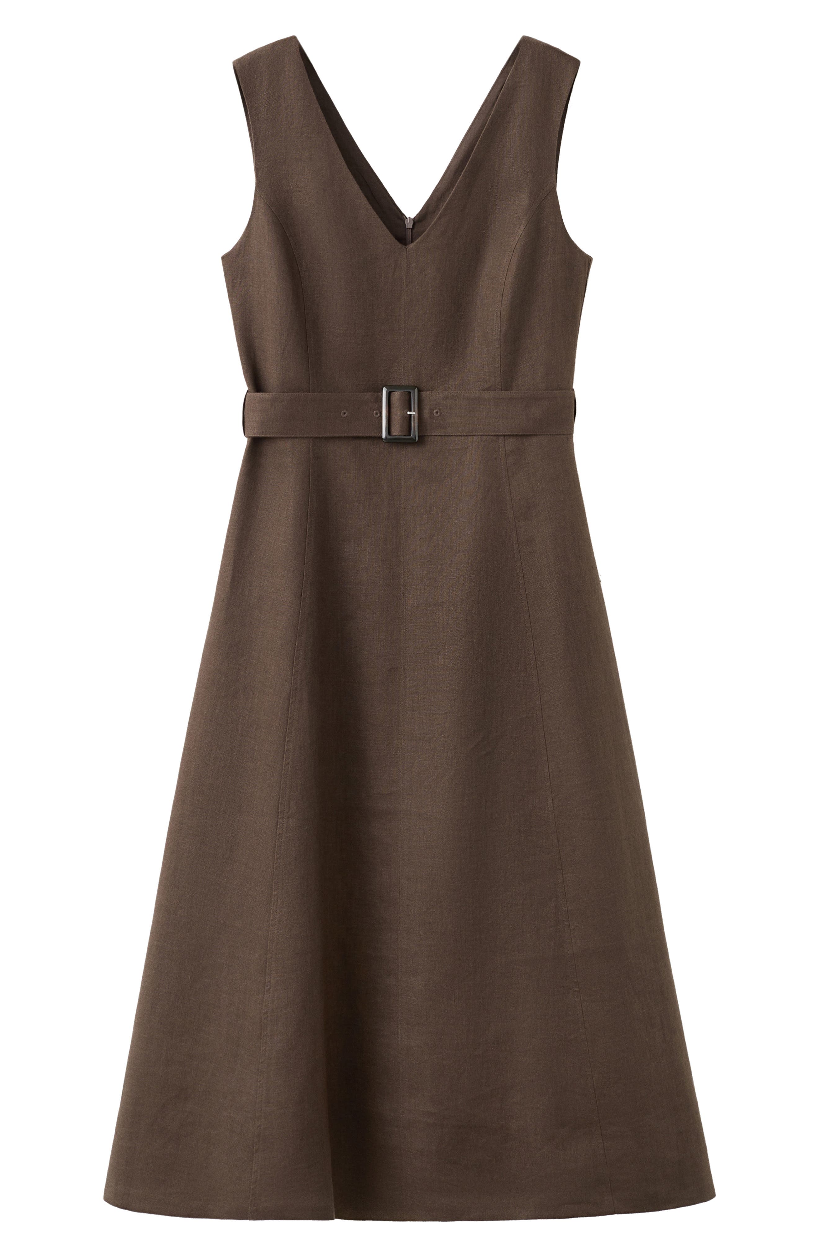 mango belted linen dress MANGO - Belt linen dress brown