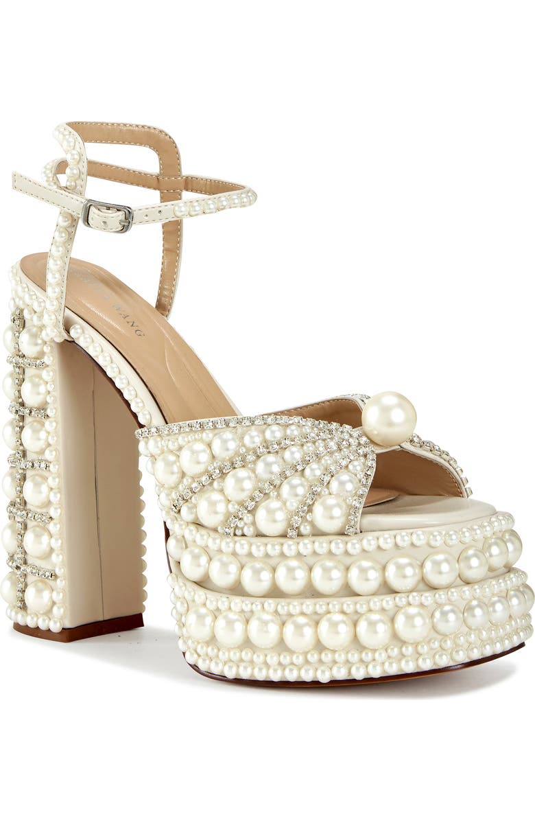 AZALEA WANG Astrella Ankle Strap Platform Sandal, Main, color, White