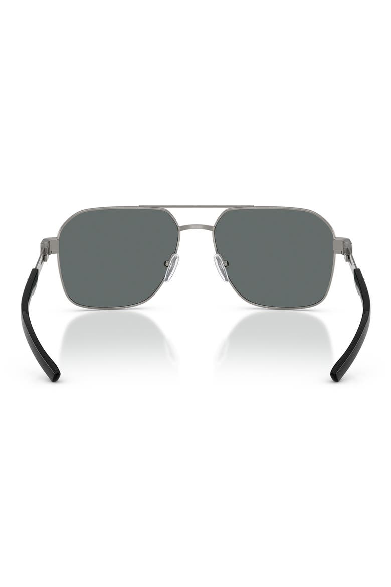 57mm Square Sunglasses, Alternate, color, GUNMETAL