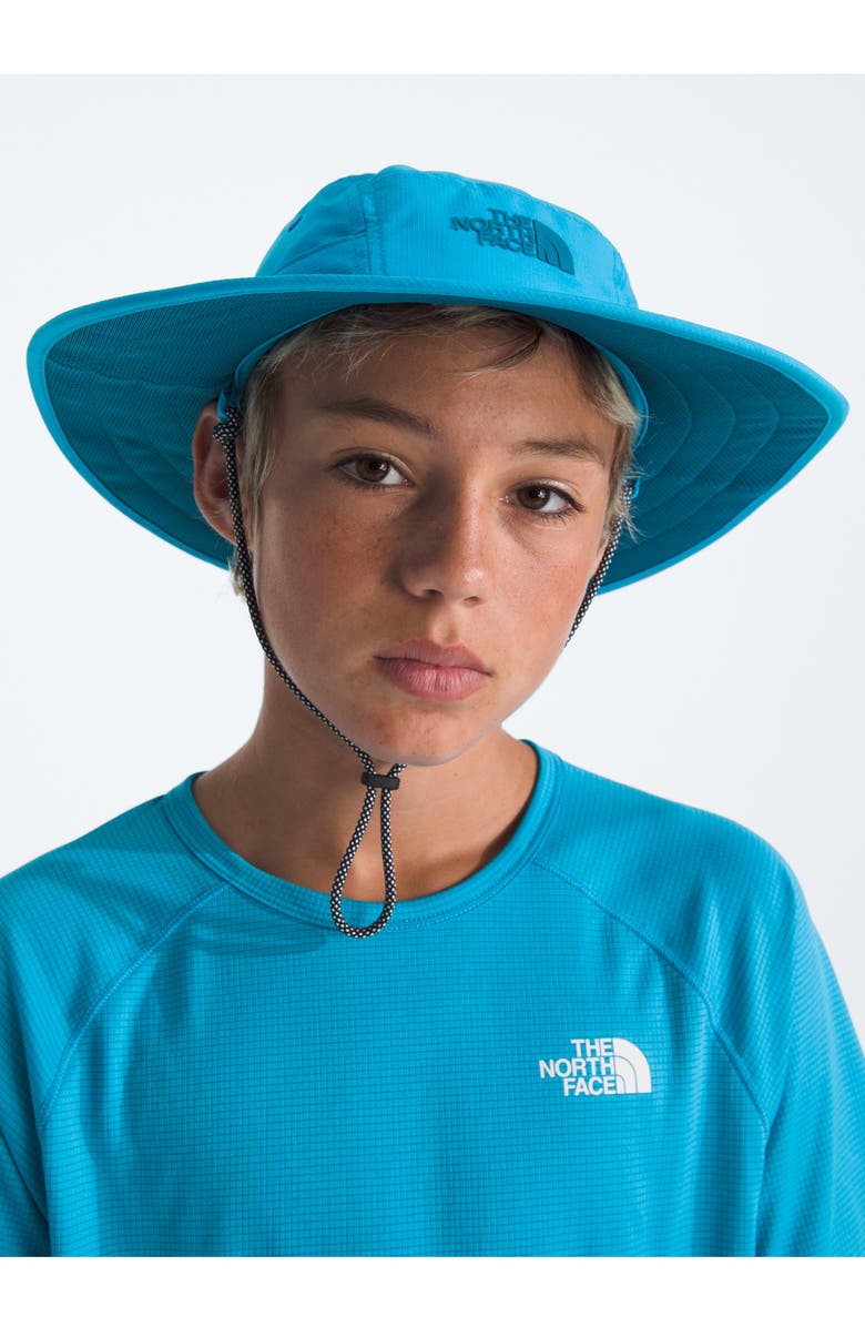 The North Face Kids' Class V Brimmer Sun Hat, Alternate, color, Meridian Blue Logo Weather