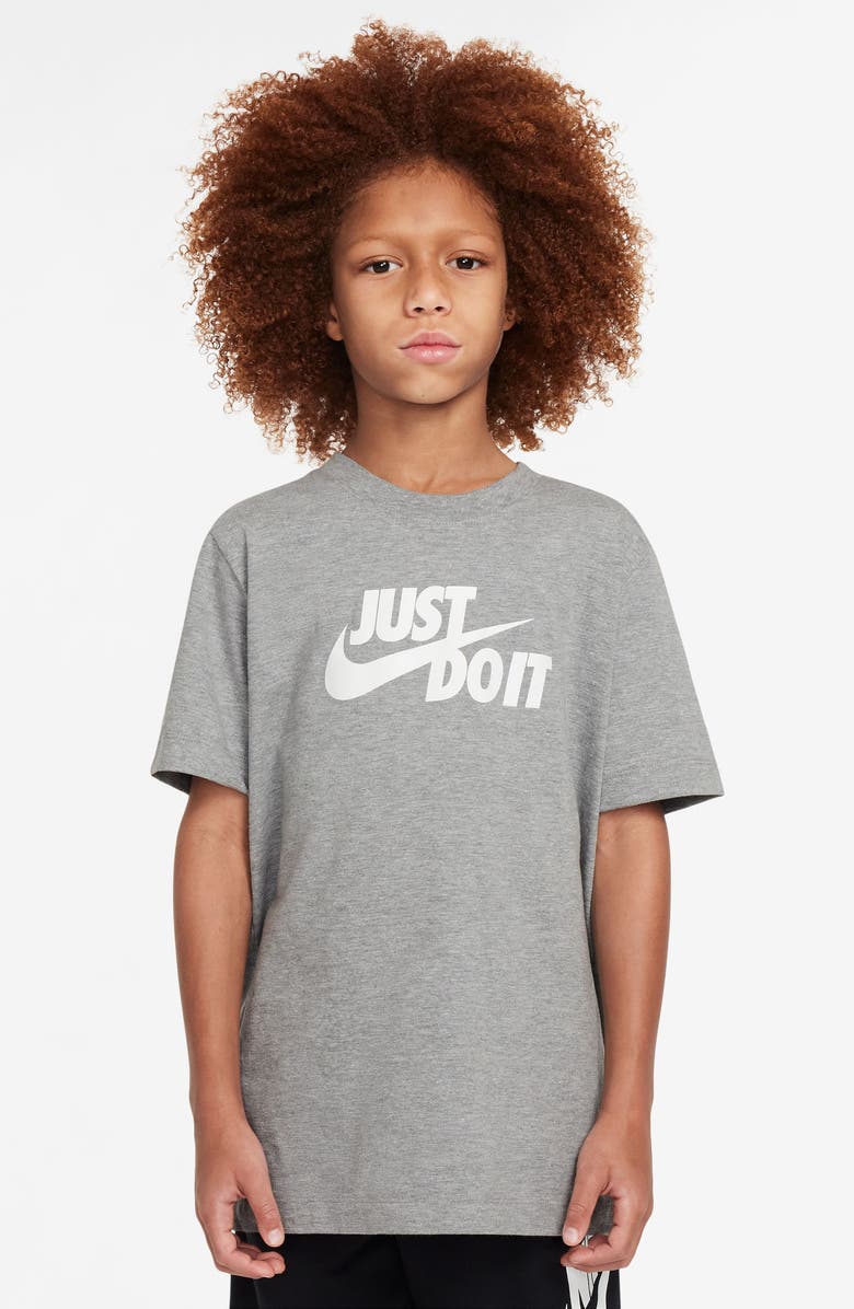 Nike Kids' Sportswear JDI Graphic T-Shirt, Main, color, 063 Dk Grey Heather