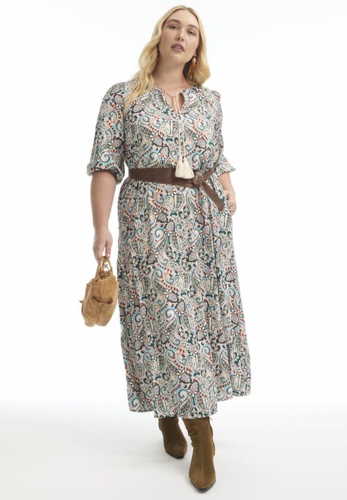 June + Vie Boho Maxi Dress In Multi