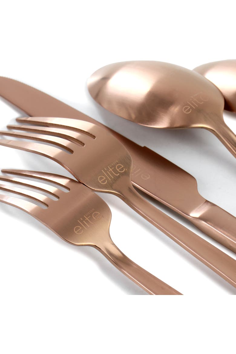 Earlston 20 Piece Stainless Steel Flatware Set, Alternate, color, Metallic Rust/Copper