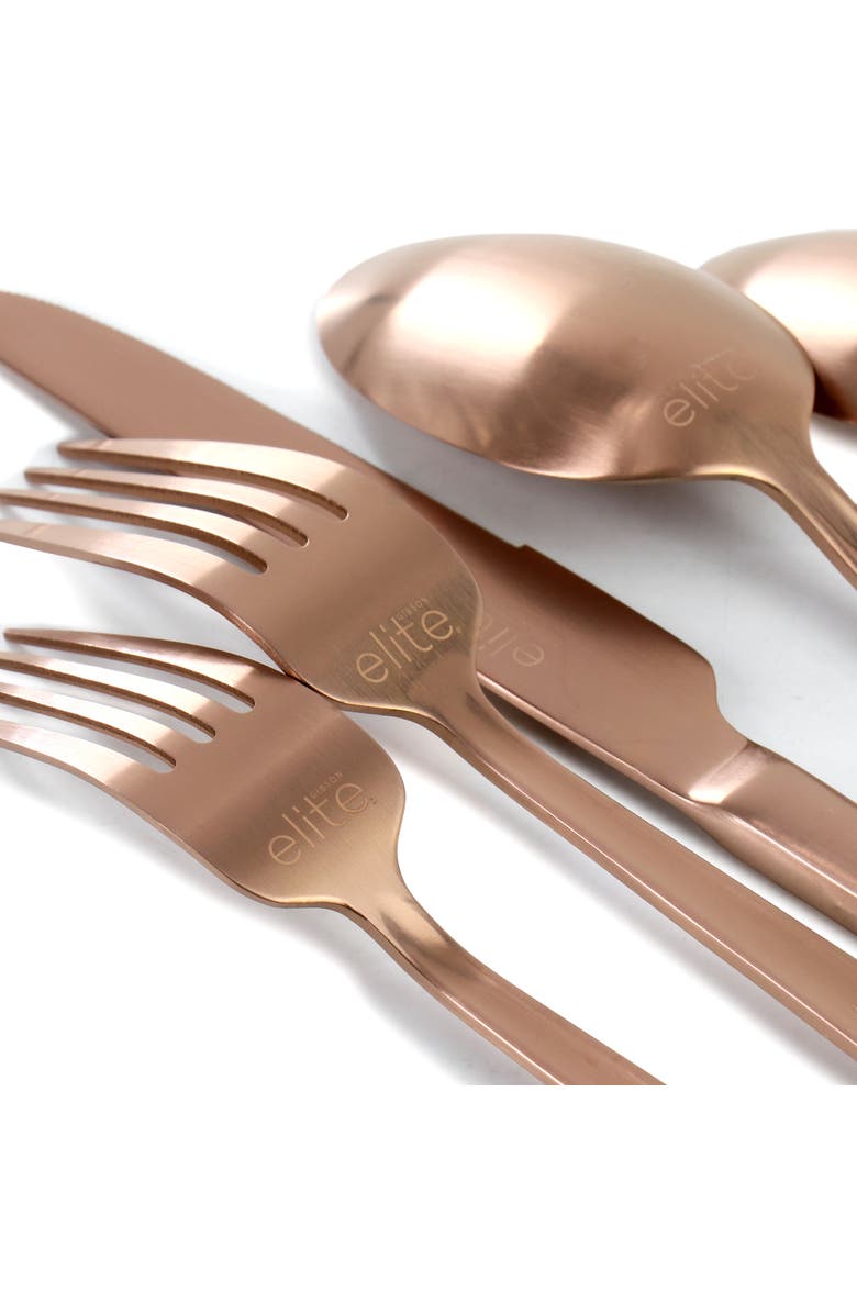 Gibson Elite Earlston 20 Piece Stainless Steel Flatware Set, Alternate, color, Metallic Rust/Copper
