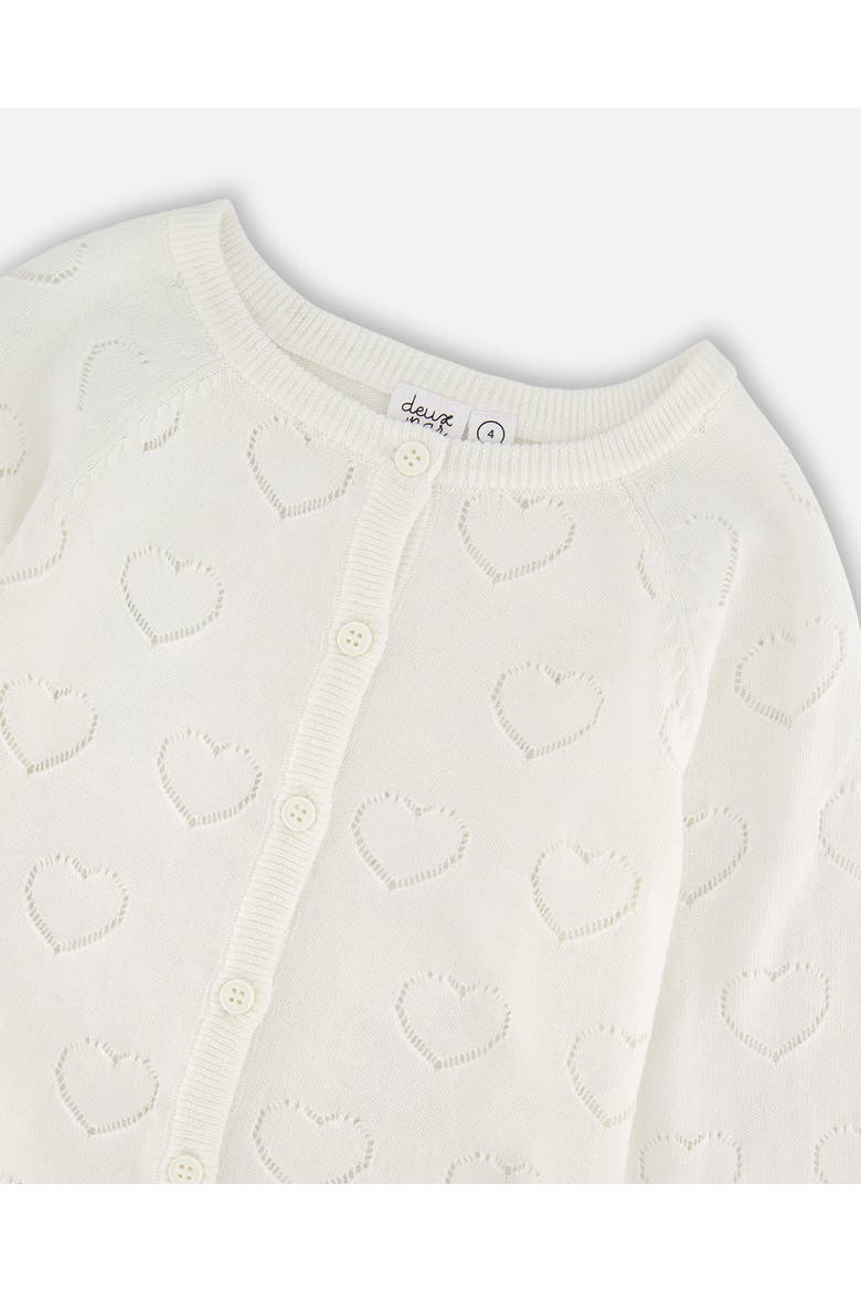 Pointelle Knit Long Sleeve Cardigan, Alternate, color, Off-White