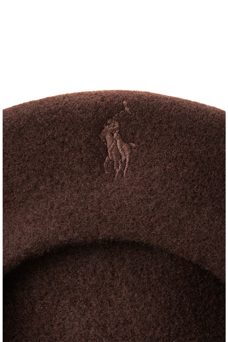 Icons Wool Beret, Alternate, color, DARK BROWN